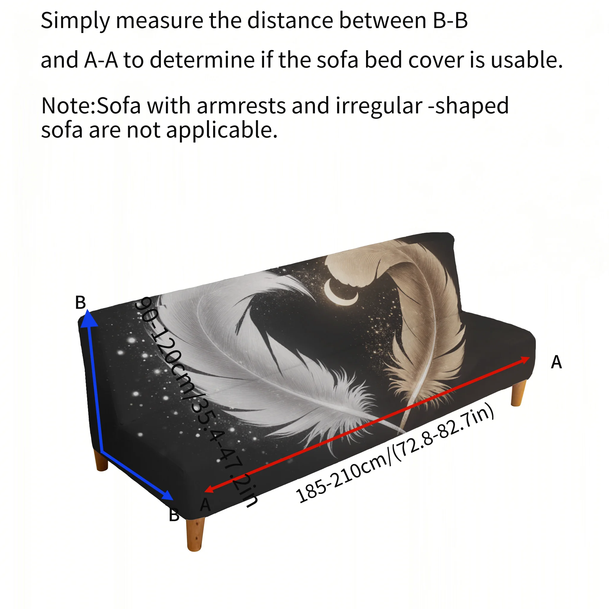 Love feather sofa bed cover, non-slip and scratch-proof furniture protective cover, suitable for a variety of home styles