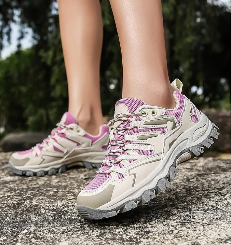 

2025 парная нескользящая обувь для альпинизма на открытом воздухе, спортивная мужская и женская походная обувь для бега на шнуровке, новая