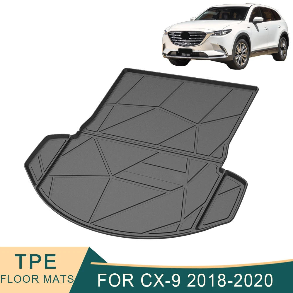 For Mazda CX-9 2018-2022 Car Cargo Liner box Mat TPE Anti-slip Trunk Mat Trunk Tray Carpet Interior Accessories