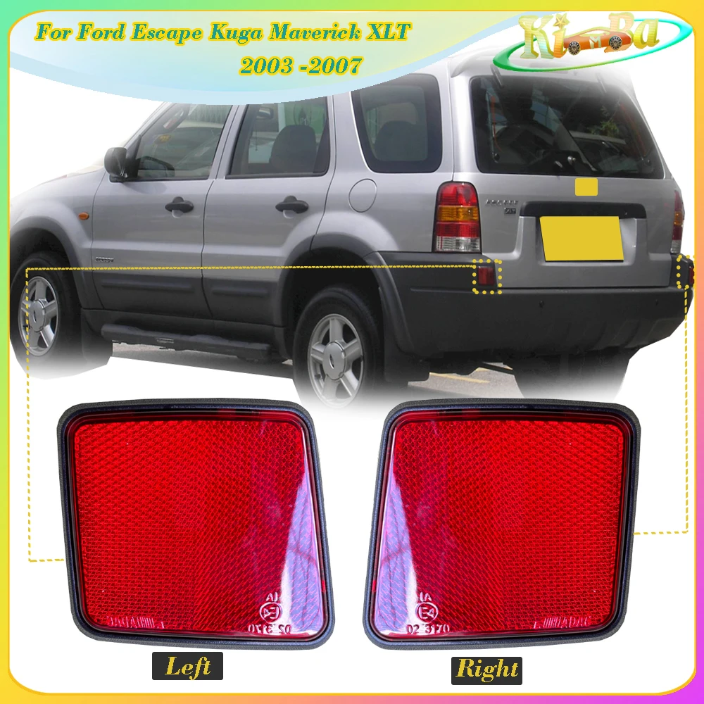 KIMBA para Ford Escape Kuga Maverick XLT 2003 -2007 Reflector de parachoques trasero de coche luz de parachoques trasero 5L8Z17808BA 5L8Z17808AA