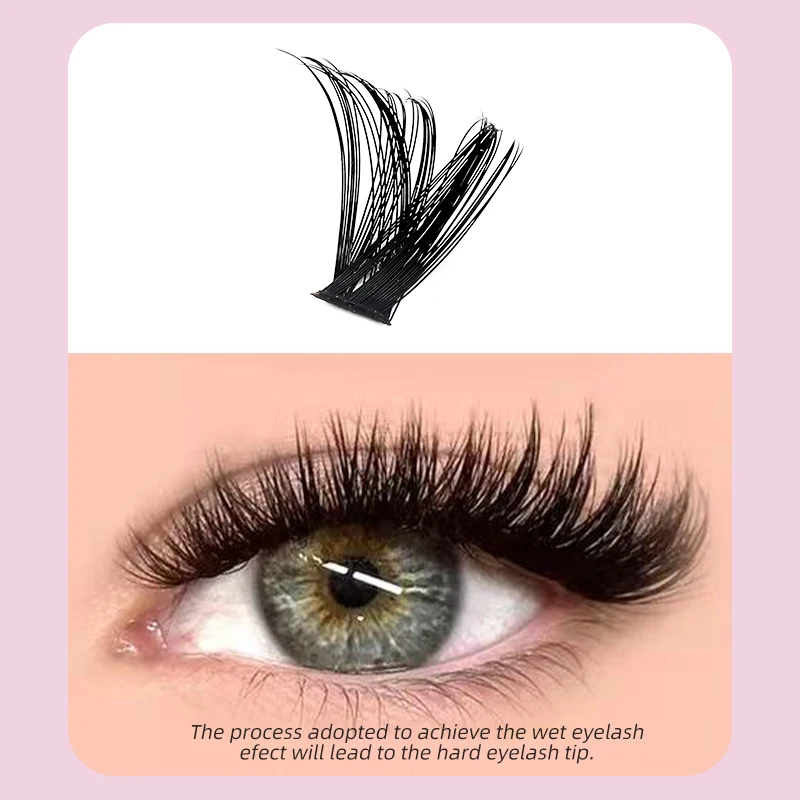 DINGSEN 14 Reihen Volumen Einzelwimpern Natürliche Lange Wimpernbüschel Gemischte Längen DIY Cluster Wimpernverlängerungen – Detail 4