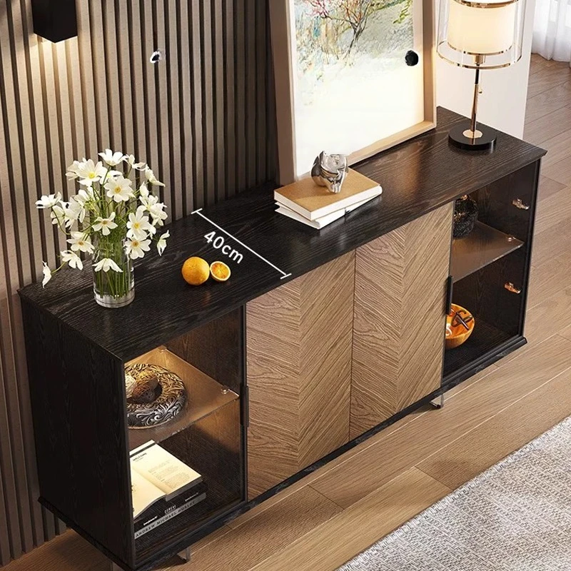Nordic retro living room luxury solid wood sideboard, buffet dining room side cabinet modern storage kitchen