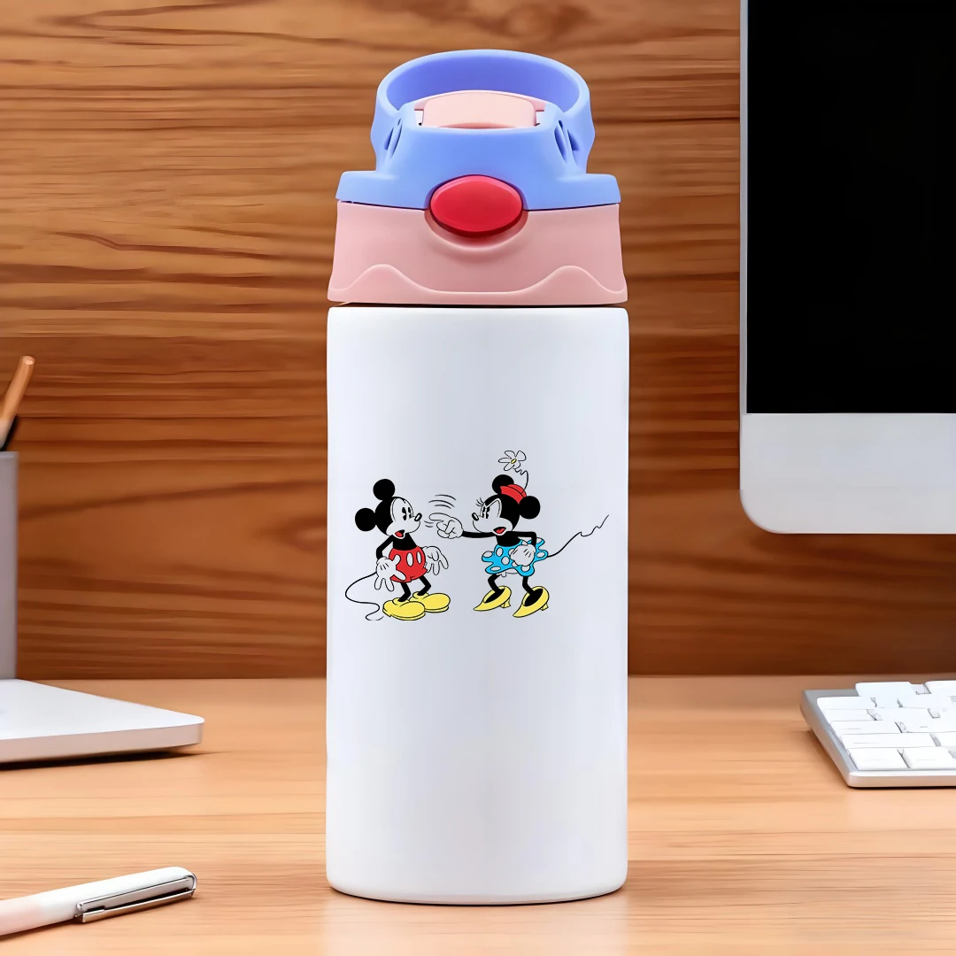 

Disney Mickey & Minnie cartoon vacuum cup 304 stainless steel cartoon straw cup children's water cup New Year's gift