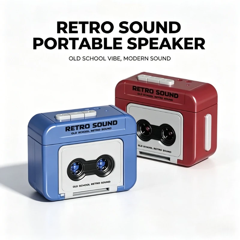Vintage Tape Recorder Couple Gift Keychain Mini Recordable Mini Retro Cassette Recorder Classic Fun Red and Blue Couple Gifts