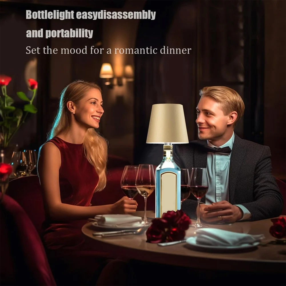 

Wireless Bottle Lamp 3 Color Rechargeable Touch Dimming LED Wine Bottle Lights For Indoor Outdoor Restaurants And Bars-AA70