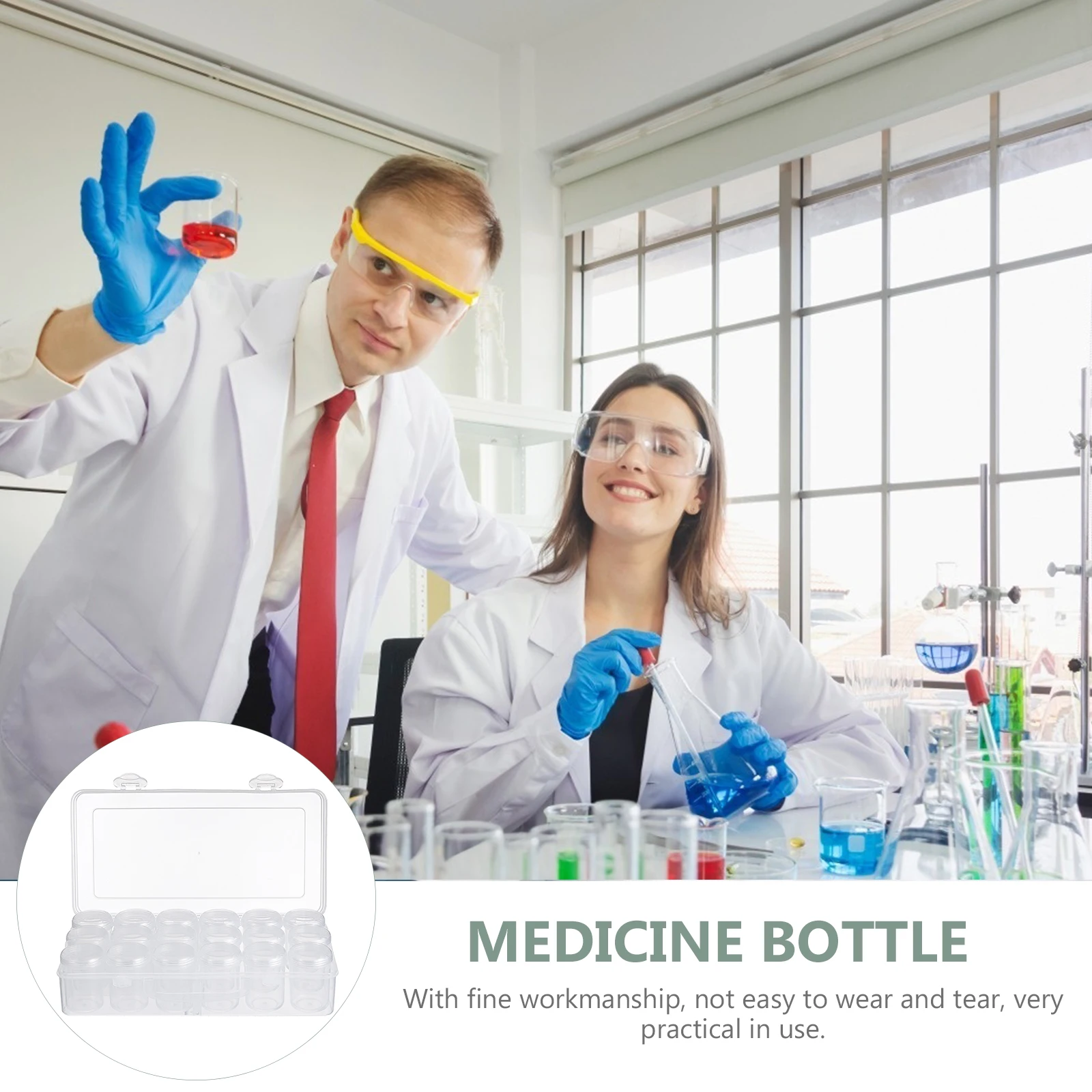

18 Compartments Medicine Bottle Storage Box Transparent White Plastic Pill ganizer Case for Essential Oil HOLDER
