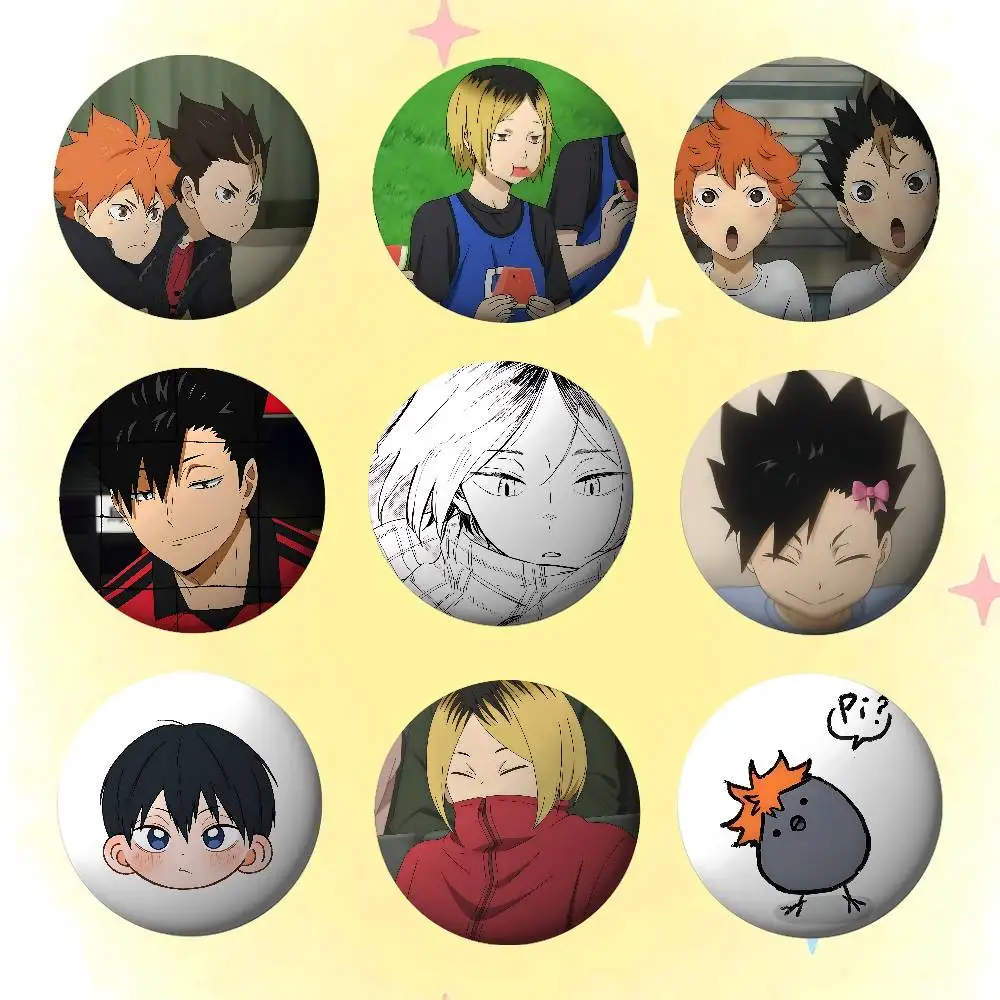 Anime H-Haikyu-S Cute Enamel Pins Handmade Round Brooch L Killer Yagami Light Cosplay Badge Backpacks Jewelry Gifts