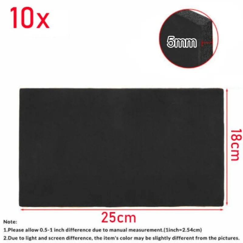 10 Blatt 5mm Schalldämmender Schaumstoff für Autos, selbstklebend, für den Innenraum, Wärmeisolierung, Schalldämmende Baumwollmatte 25*18cm – Detail 1