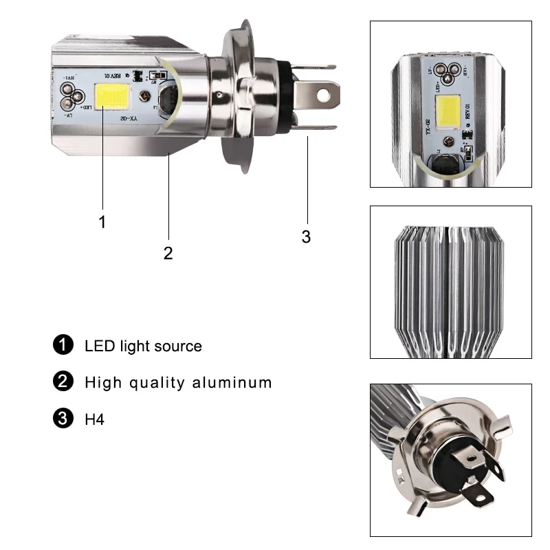 H4 BA20D H6 LED Motorcycle Headlight Scooter Light Motorbike Bulb Accessories For Yamaha Honda 12V 8W