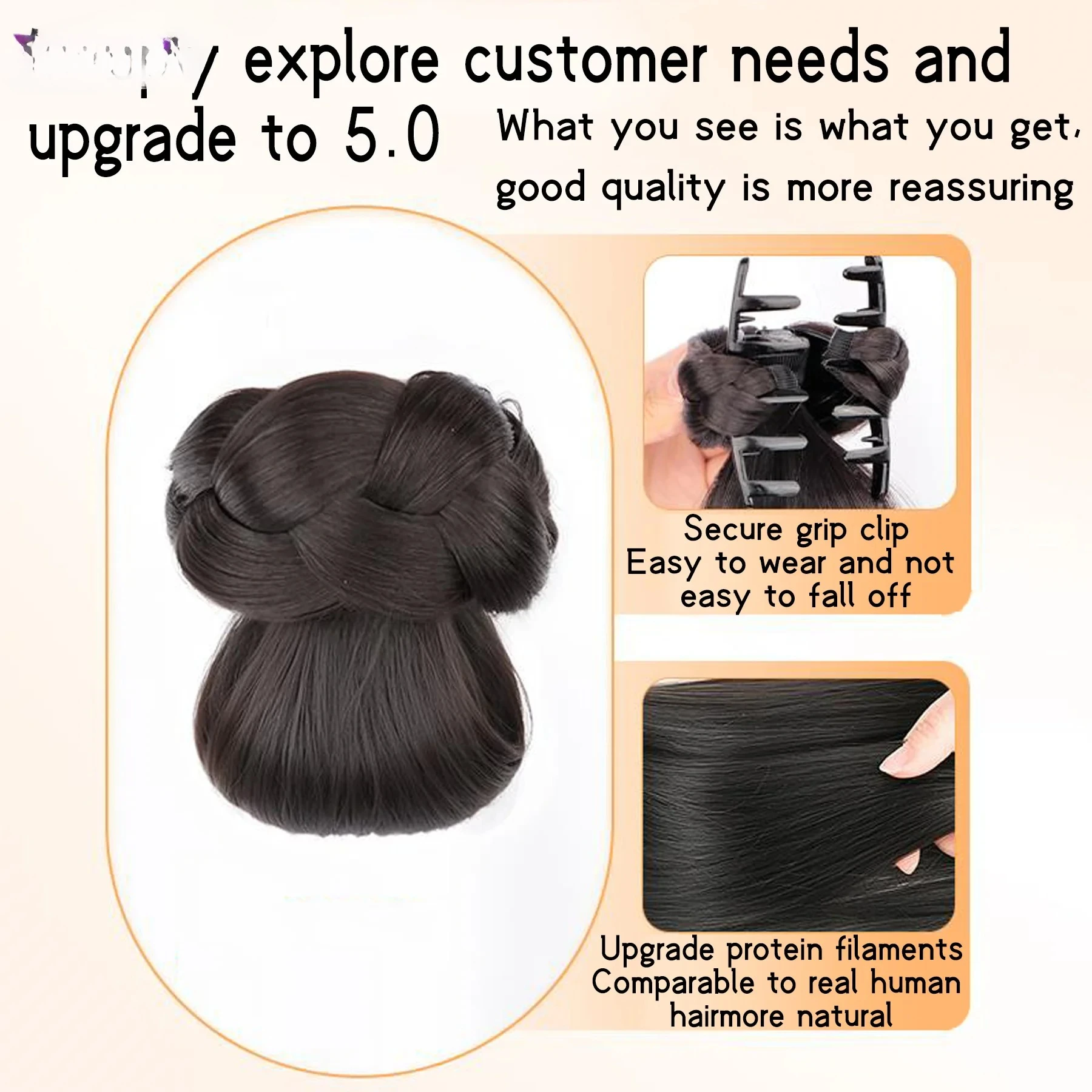 تصفيفة الشعر الاصطناعية المشبك نوع حلقة مع مشبك مخلب وصلات شعر ذيل الحصان مع رأس توجيه أنيق وطبيعي لعام 2026 #3