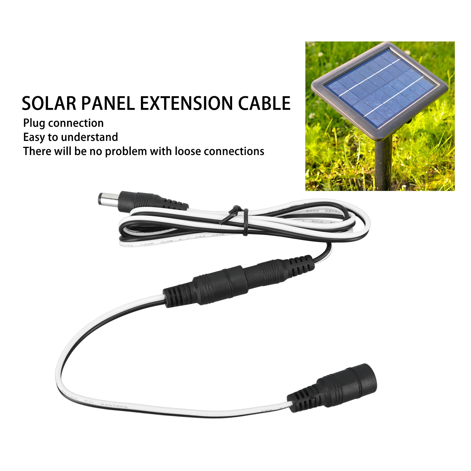 Solar Panel Power Extension Cable  Extension Cable for Solar Photovoltaic Panel LED Lights Cameras Solar Panel Extension Cable