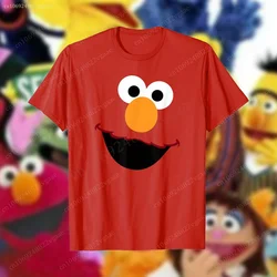 Summer Elmo T Shirt For Kids Boys Cartoon T-shirt Short Sleeve Top Sesame Tee Shirt Street Funny Clothes Girls Cookie Monster