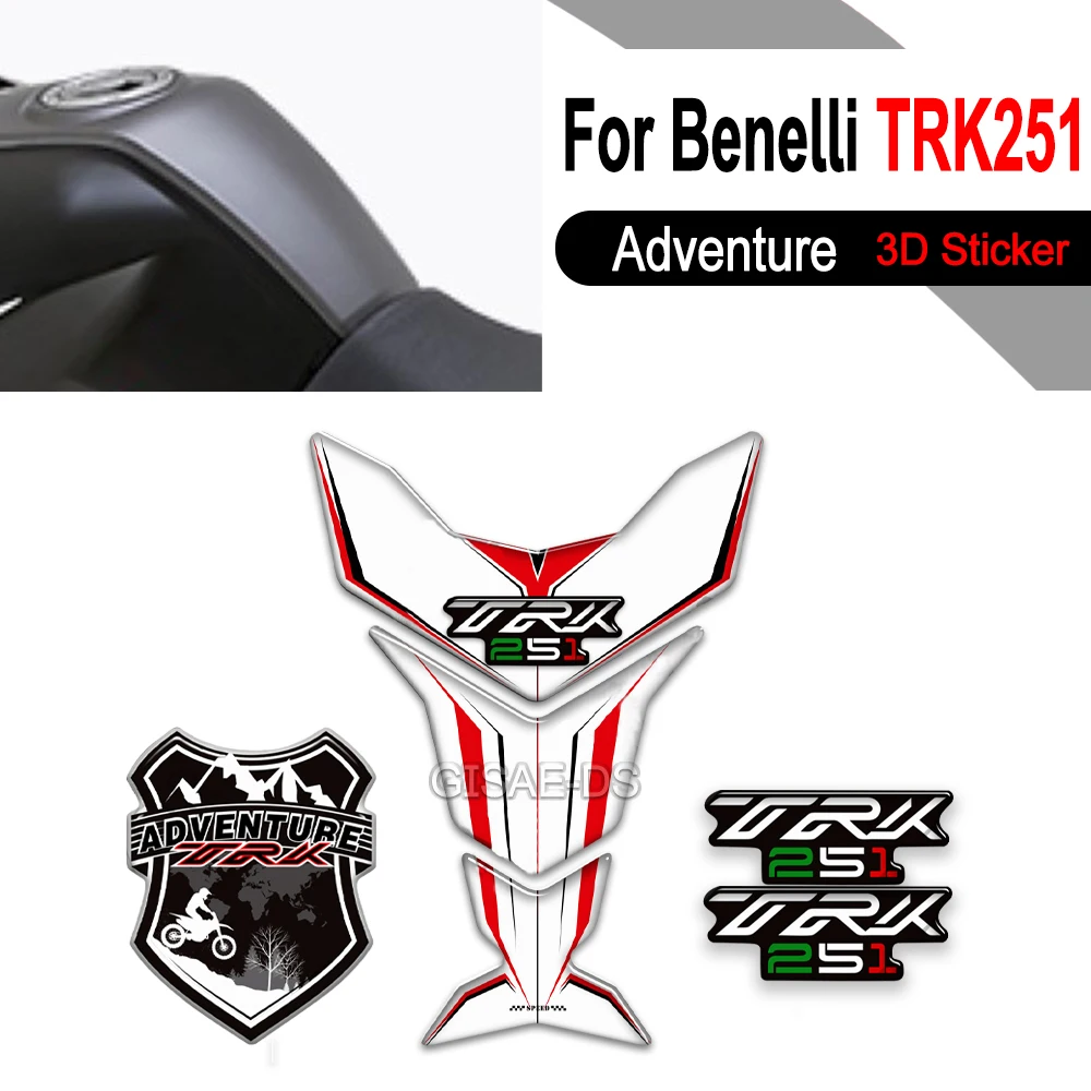 

Motorcycle For Benelli TRK251 TRK 251 Adventure Stickers Gas Fuel Oil Kit Knee Fish Bone Tank Pad Protector Decals ﻿