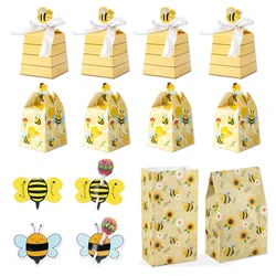 1set Bee Candy Package Boxes Paper Bee Lollipop Cards Candy Boxes Kids Gift Birthday Party Baby Shower Wedding Party Supplies