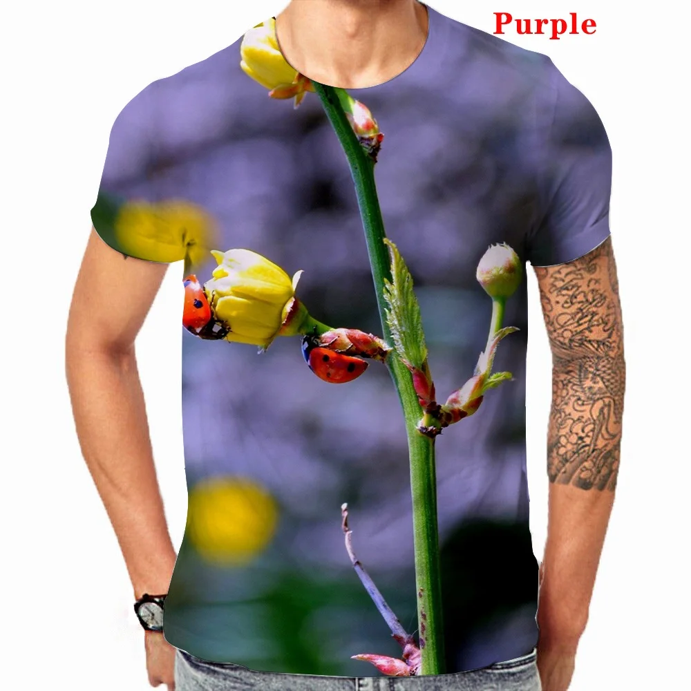 New fashion Men Women short sleeve 3d print t shirt Ladybug t shirt funny insect t shirt