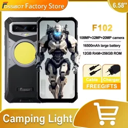 FOSSiBOT F102 Rugged Mobile Phone Android 13 Camping Light IP68&IP69K Waterproof 16500mAH 6.58'' FHD+120hz 32MP +108MP Camera