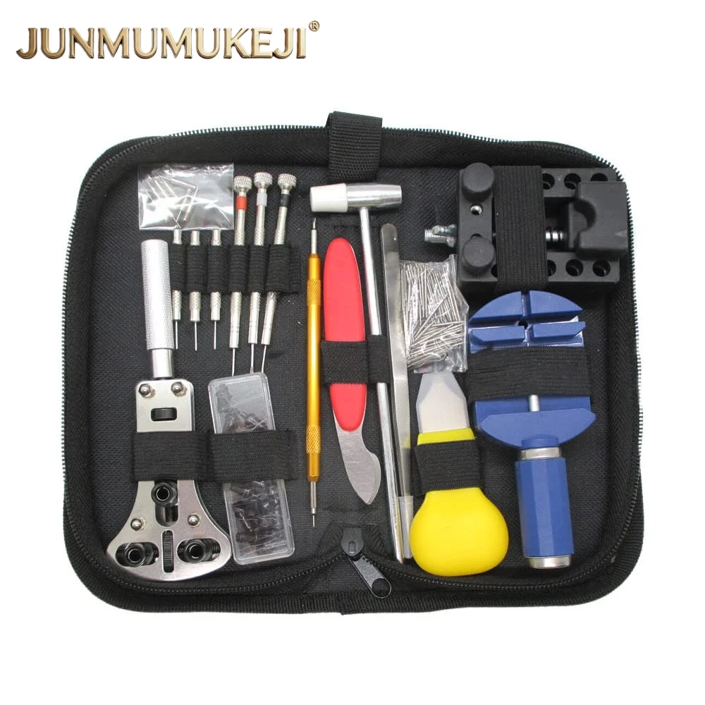 Image of 147-teiliges Uhrenreparatur-Werkzeugset Professionelles Federsteg-Werkzeugset Uhrenband-Entferner Gehäuseöffner Uhrenwartungs-Kit