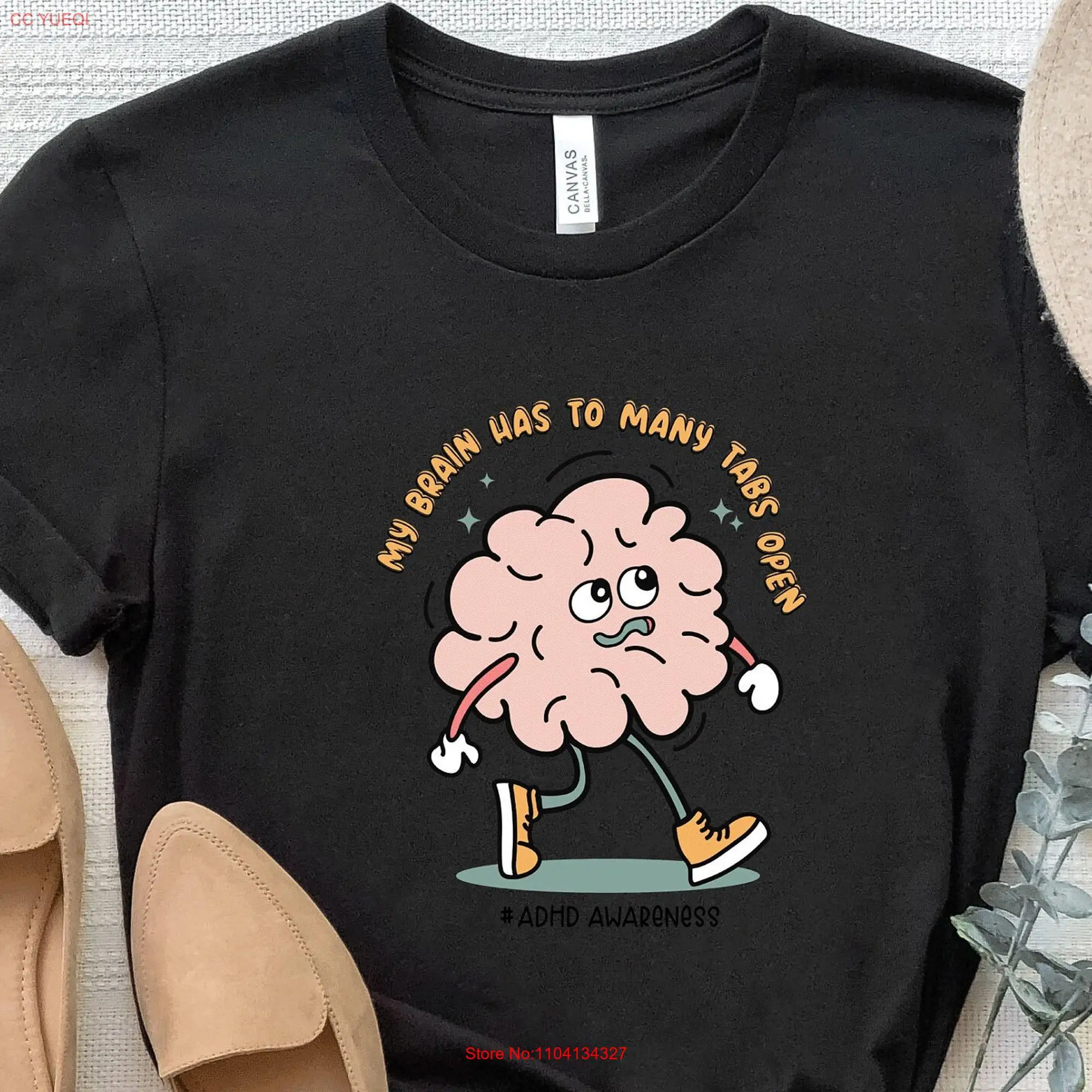 My Brain Has Too Many Tabs Open T Shirt Groovy Retro Aesthetic Neurodiverse Mental Health Quote ADHD Awareness Outfit For