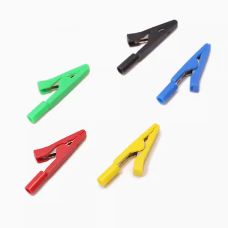 Clipe Jacaré Soldável Isolado, Multímetro Probe Conversão Clipe, Banana Head Test Plug, Soquete de 2mm, Multicolor, 10Pcs, 2mm
