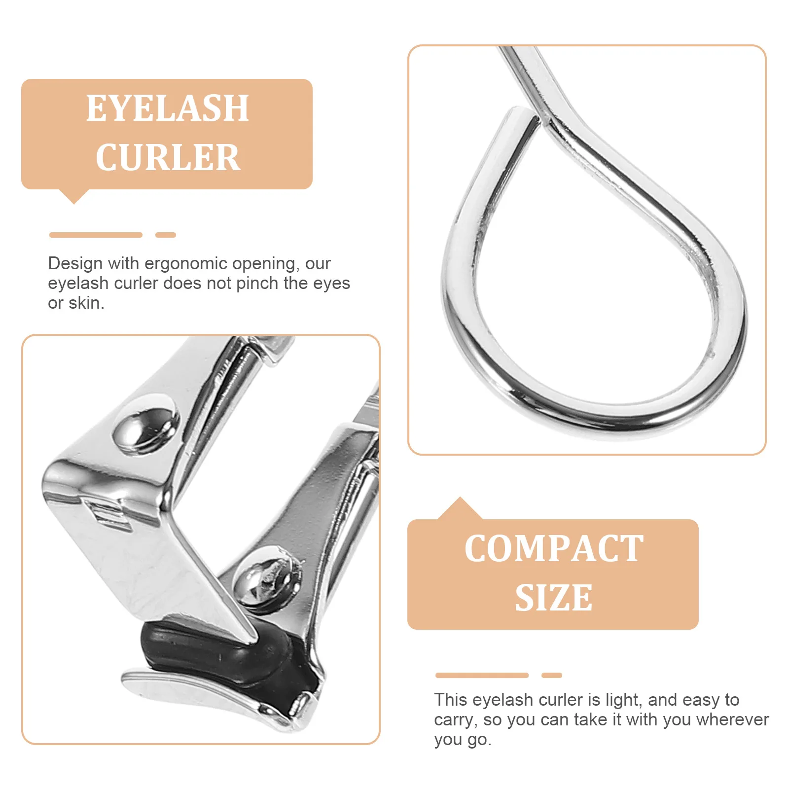 

Black Anti-Slip Mini Women Makeup Makeup Supplies Travel Mini Curling Tool Eyelash Eyelash Curl Tool Curler Size