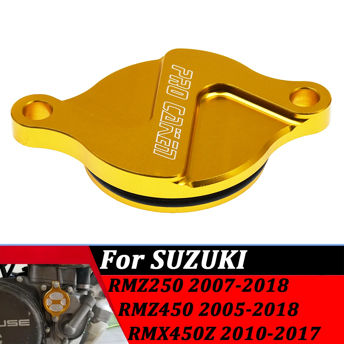 

CNC Billet Motorcycle Engine Oil Plug Filter Cover Cap For Suzuki RMZ250 RMZ 250 RMZ450 450 RMX450Z 450Z 450 Z 2005-2017 2018