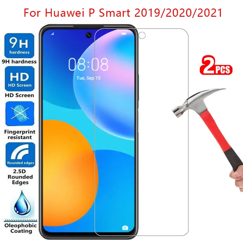 2pcs for Dd Tempered Glass Screen Protector for Huawei P Smart 2021 2020 2019 Case Cover on Psmart Smar
