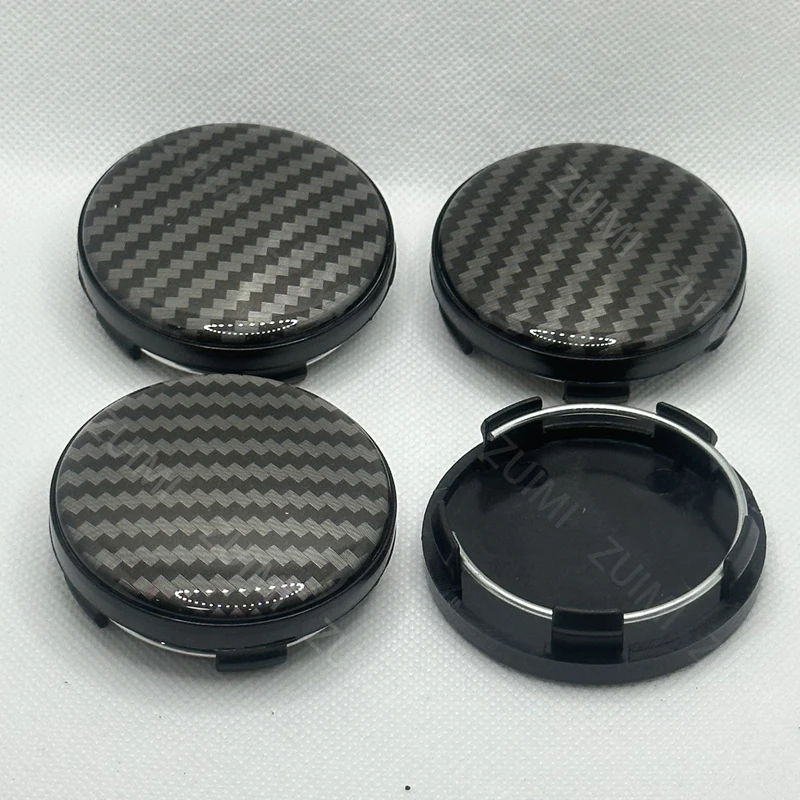 4Pcs 58mm 3D Carbon Fiber Car Wheel Center Hub Cap Dust-proof Cover Universal Auto Wheel Center Hub Caps Cover Kit Accessories