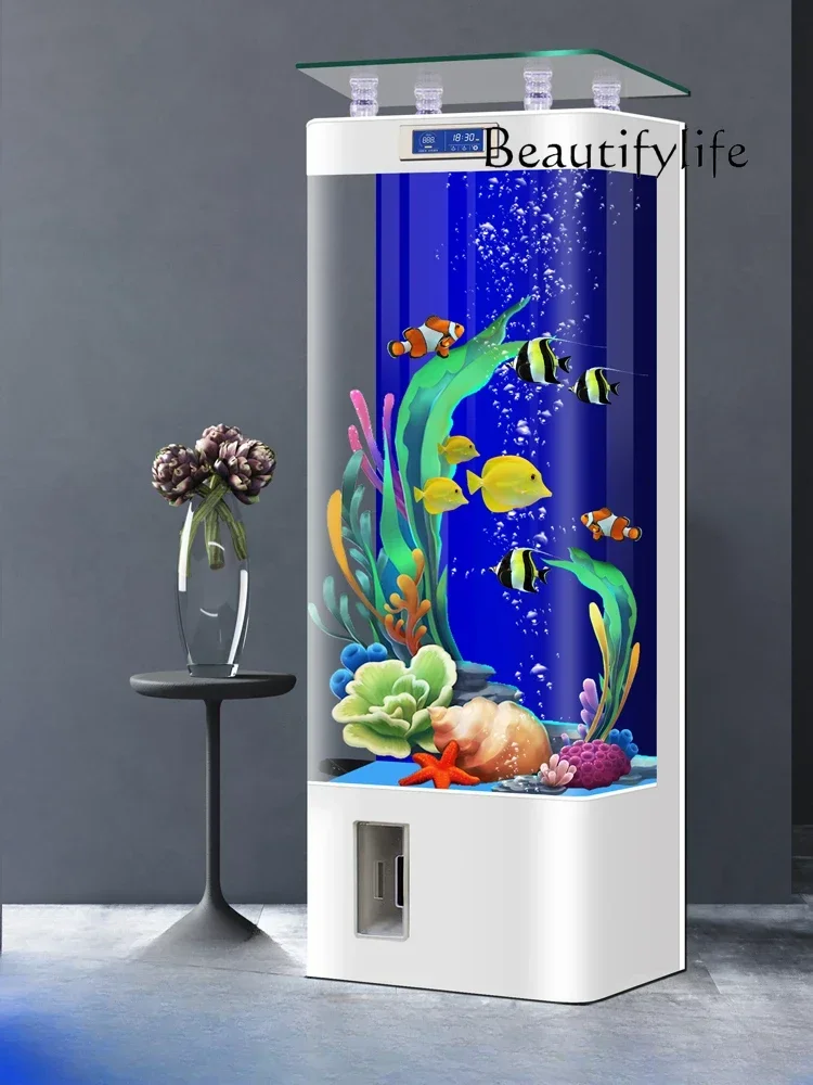 

Smart Fish Tank Living Room Home Medium Vertical One-Click Sewage Ecological Glass Free Replacement Aquarium