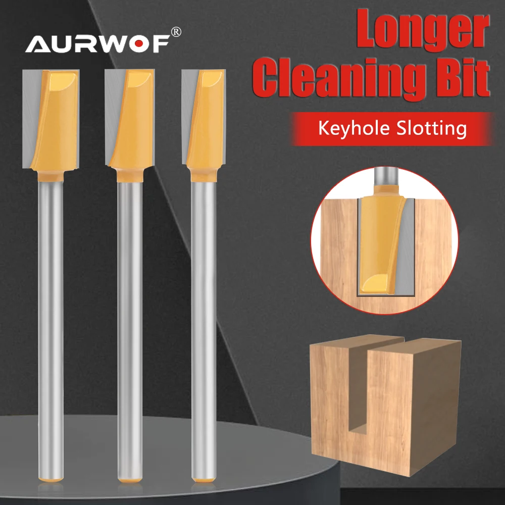 AURWOF 1pc 8mm Shank Extension Long Bottom Cleaning Bit Router Bits Woodworking C080061430130Y