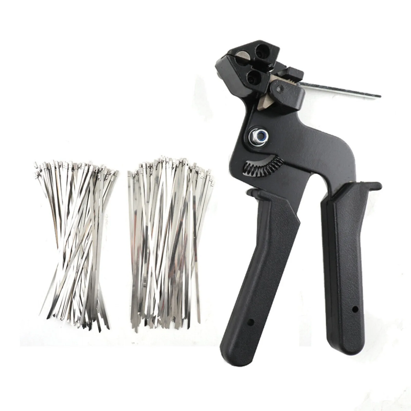 US Cable tie tool gun, stainless steel cable tie tool with 200 metal zipper ties-