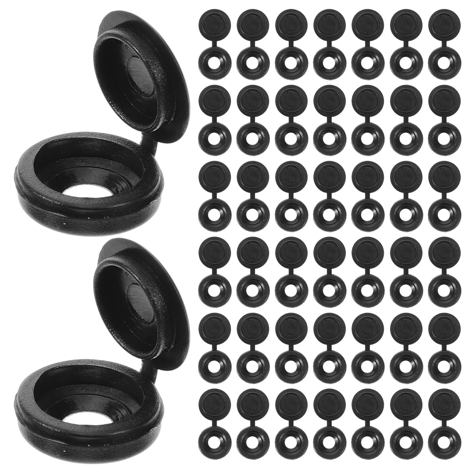 100Pcs Schraeder Screw Cover Caps Hinged Decorative Screw Hole Covers Furniture Cabinet Fitting Outlet Cover Screws - view 3