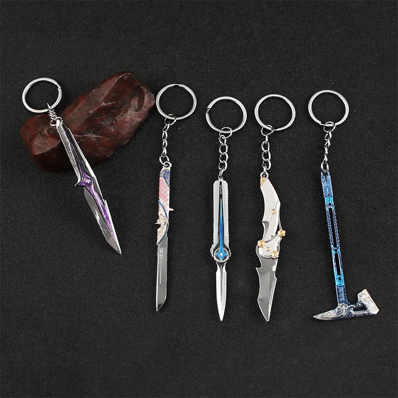 9cm Delta Force Game Metal Sword Keychain Red Hawk Claw Blade Alloy Keychain Knife Accessories Tactical Axe Fashion Pendant view 2