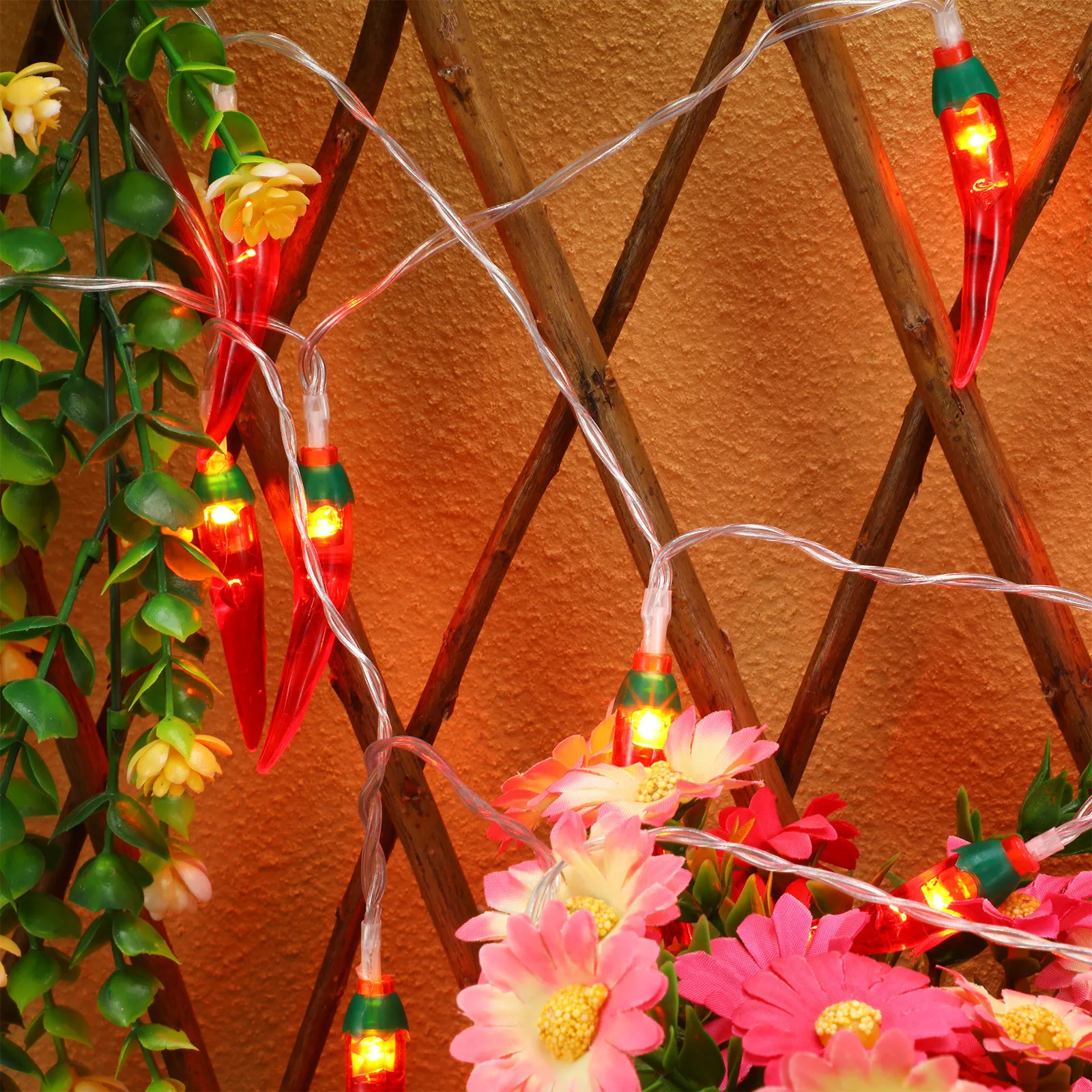 سلسلة الفلفل الحمراء Led أضواء الفلفل مقاوم للماء للفناء شرفة التخييم ديكور أضواء الجنية عطلة الإضاءة #6