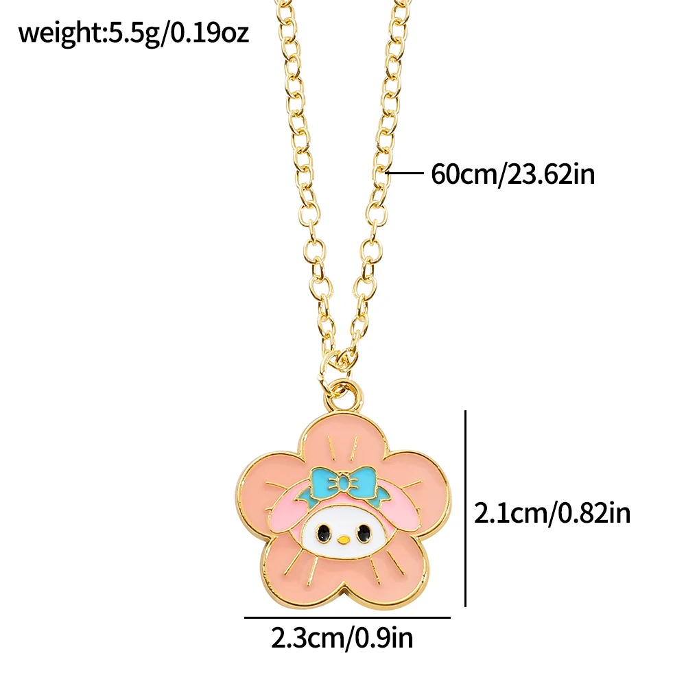 Sanrio Cartoon Character Hello Kitty Cinnamon Necklace Cute Kuromi Melody Neckchain For Friends Birthday Jewelry Gifts