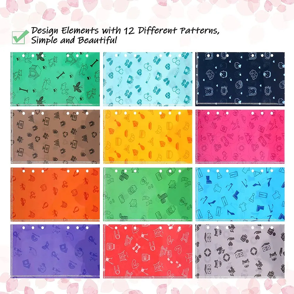 予算内のレジ封筒システム、プランナーメモ帳、マルチカラー、学校の使用と旅行のリーダー、36個