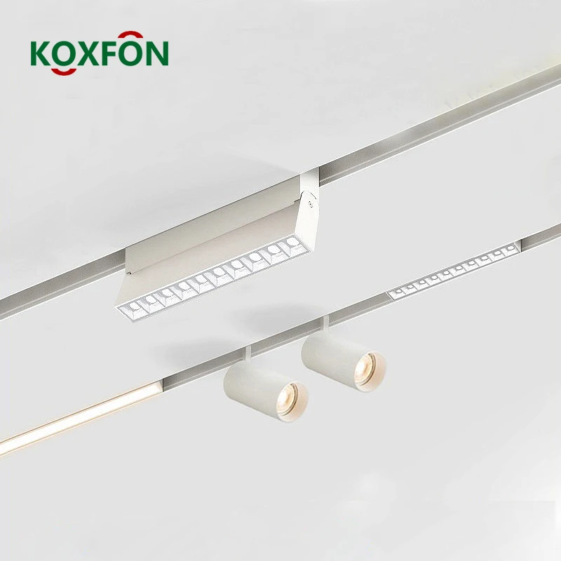 smart magnetic track lighting system dimmable light tuya zigbee dali rail magnet lamp branco 48v 01