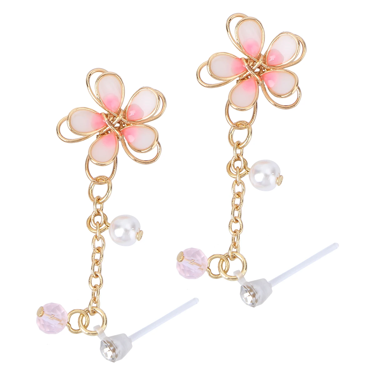 

Cherry Blossom Shaped Earrings Double Layer Ear Pendant Exquisite Design Lightweight Comfortable Stylish Charm