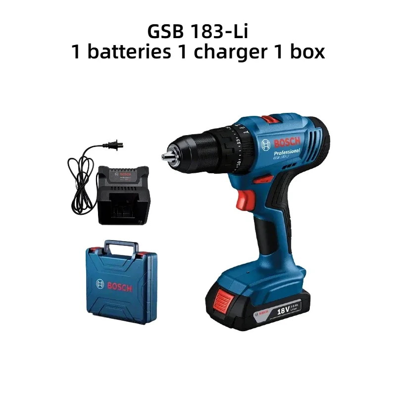Bosch GSB 183-LI Electric Drill Screwdriver Cordless Brushless Impact Drill Torque Multi-Use Power Tools for Wood Stone Metal
