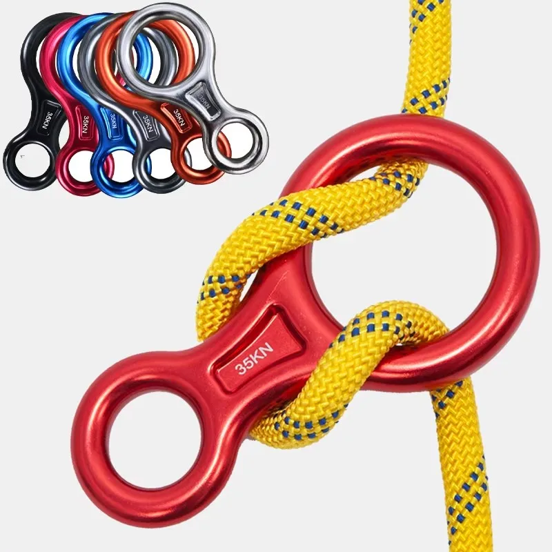Figure 8 Abseilgerät 35KN Hochleistungs-Kletterausrüstung für Abseilen, Rettung, Rigging, Höhenarbeit und Outdoor-Sicherheitsausrüstung