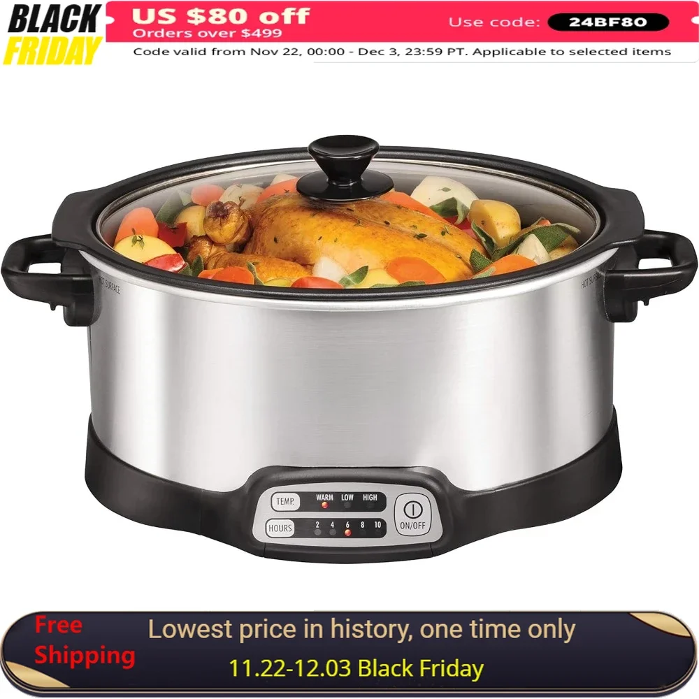 

6 Quart Programmable Slow Cooker with Stovetop-Safe Sear & Cook Crock, Slow Cooker