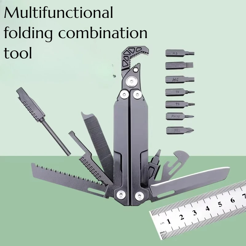 Multifunctional Folding Combination Tool for Outdoor Camping Portable Vehicle Window-breaking Emergency Kit