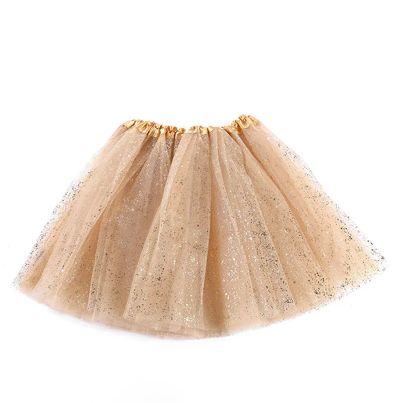 Sfilata di moda per bambini vestito da principessa d\'oro ragazza carina che esegue gonna tutu da ballo in poliestere tinta unita a rete calda in