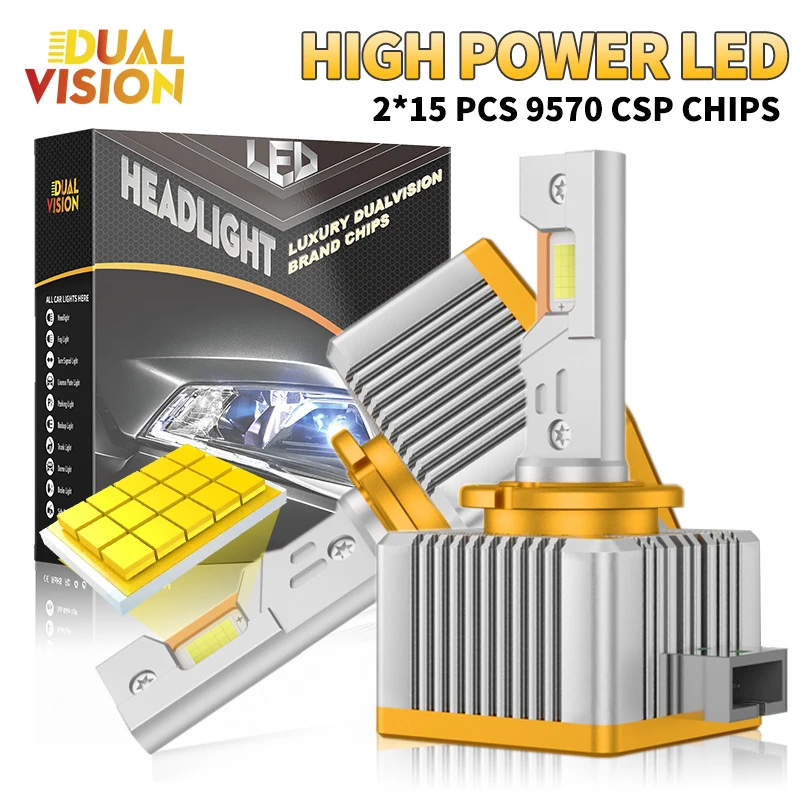 

H4 H7 Светодиодные фары Canbus D1S D2S D3S D5S D4S H1 H11 9012 HIR2 9005 9006 HB3 HB4 3 жирные медные трубки Автоматические противотуманные фары 6000K 12V