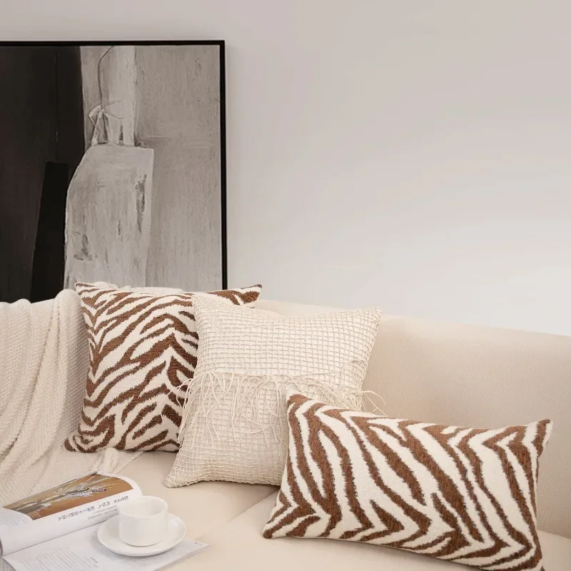 Luxury Brown Pillow Case Hand Woven Cushion Cover  Decorative for Living Room Sofa Home Decor Luxury Pillowcase 30x50