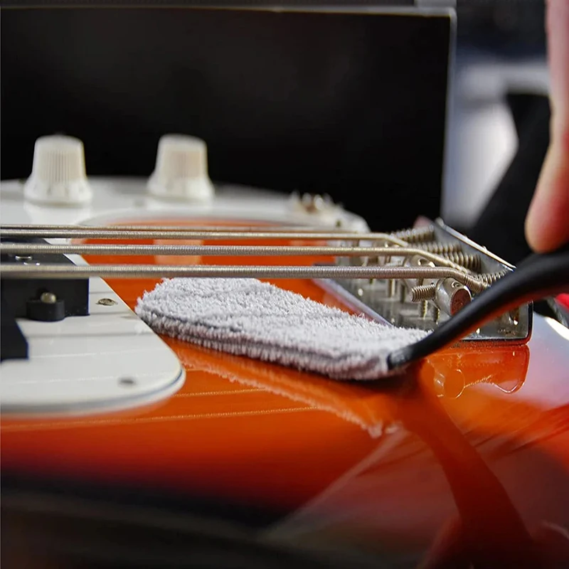 1 Stuks Snaartje Toets Schoonmaken Stofverwijdering Borstel Gitaar Zorg Borstel, Dubbele Kop Muziekinstrument Accessoires Tweekoppige