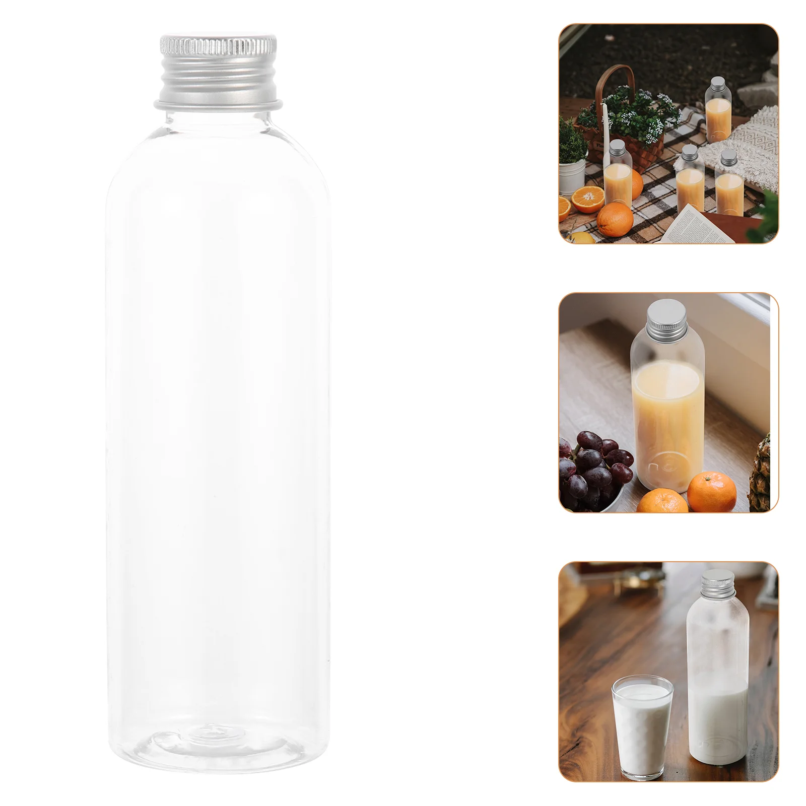 

10 Pcs Drink Bottle Baby Sensory Empty Transparent Plastic Clear Bottles with Caps for Juicing Portable Convenient Juice Supply