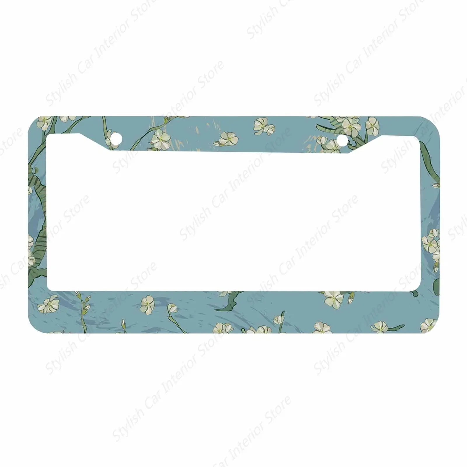 

Almond Blossom Van Gogh Car Tag Frame Aluminum Auto License Plate Holder for Men Women