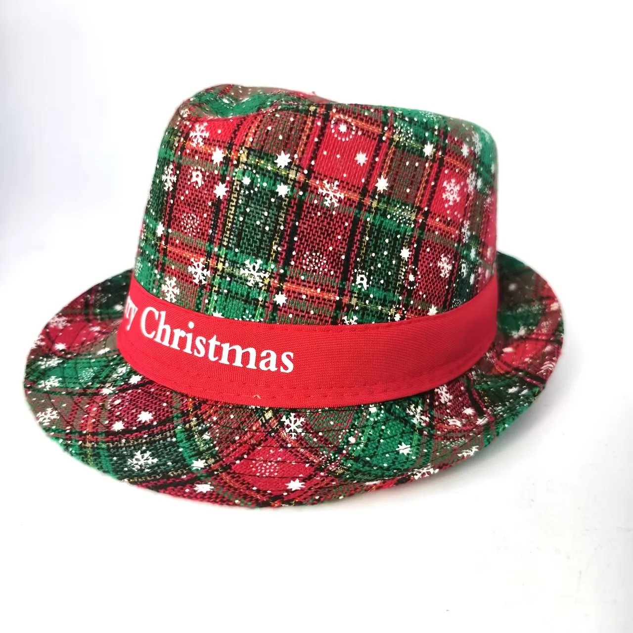 

1pcs Men's Santa Hat for Christmas Costume Adjustable Fabric Party Headwear Fashion Santa Claus Design Overhead Decoration