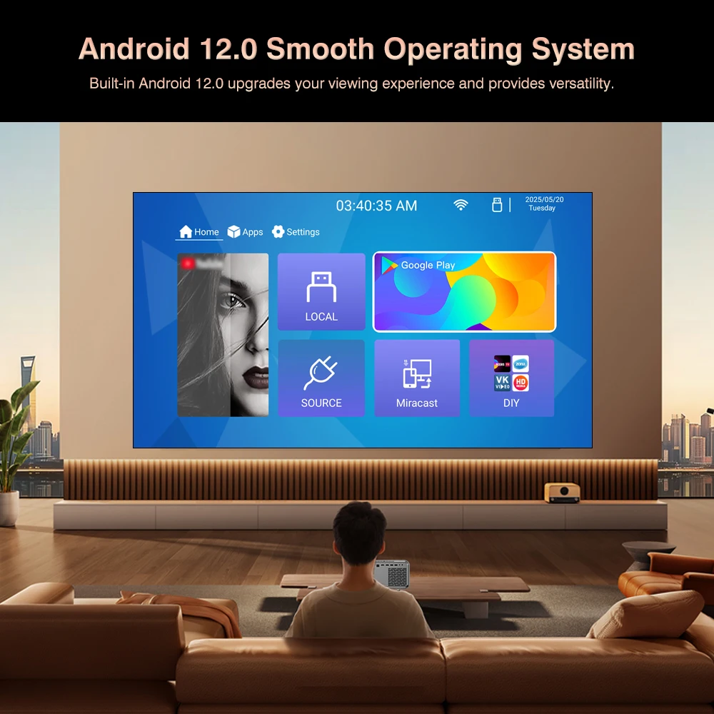 Touyinger H7 Autofocus Projector Full HD 1080P Outdoor Projector Wi-Fi Portable H6 Pro update version Projector LED Home Theater