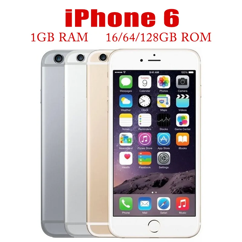 Oryginalny Apple iPhone 6 iPhone6 4.7 "IOS A8 8MP 1GB RAM 16/64/128GB ROM dwurdzeniowy odcisk palca 4G LTE odblokowany smartfon